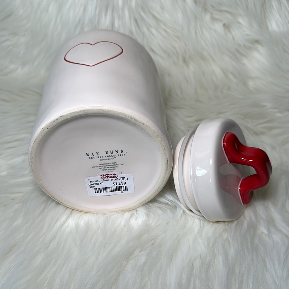 Rae Dunn Heart Canister with Red Heart - Picture 4 of 5